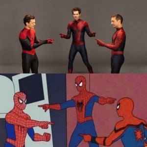 Tom Holland, Andrew Garfield y Tobey Maguire recrean el icónico meme de  Spider-Man