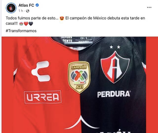 Atlas FC' presume parche de campeón y 2 estrellas en su escudo