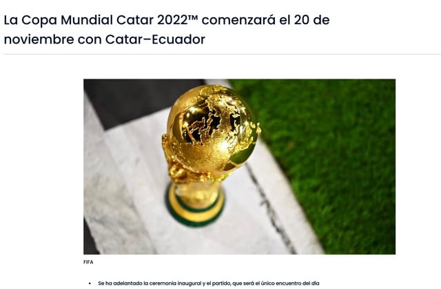 Fifa Lo Hace Oficial Partido Inaugural De Qatar 2022 Se Adelanta Un Día Se Jugará El 20 De 8447