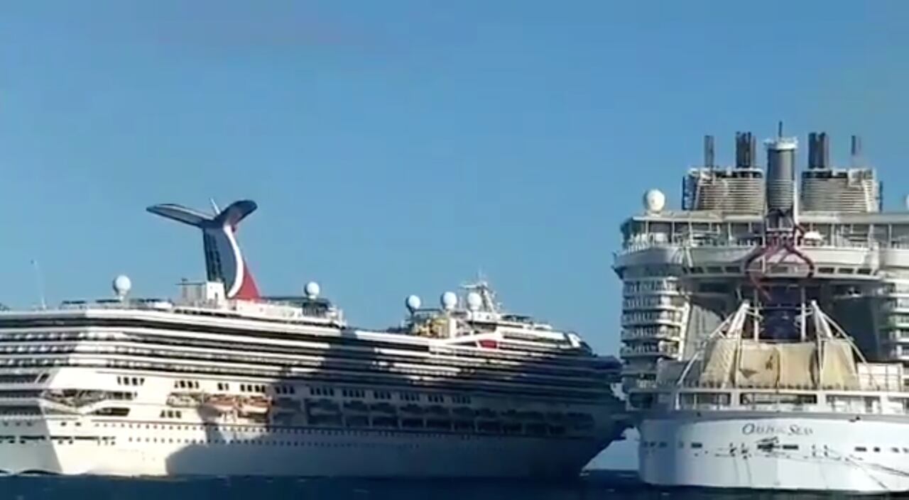 VIDEO: Chocan dos cruceros en Cozumel; hay una persona herida