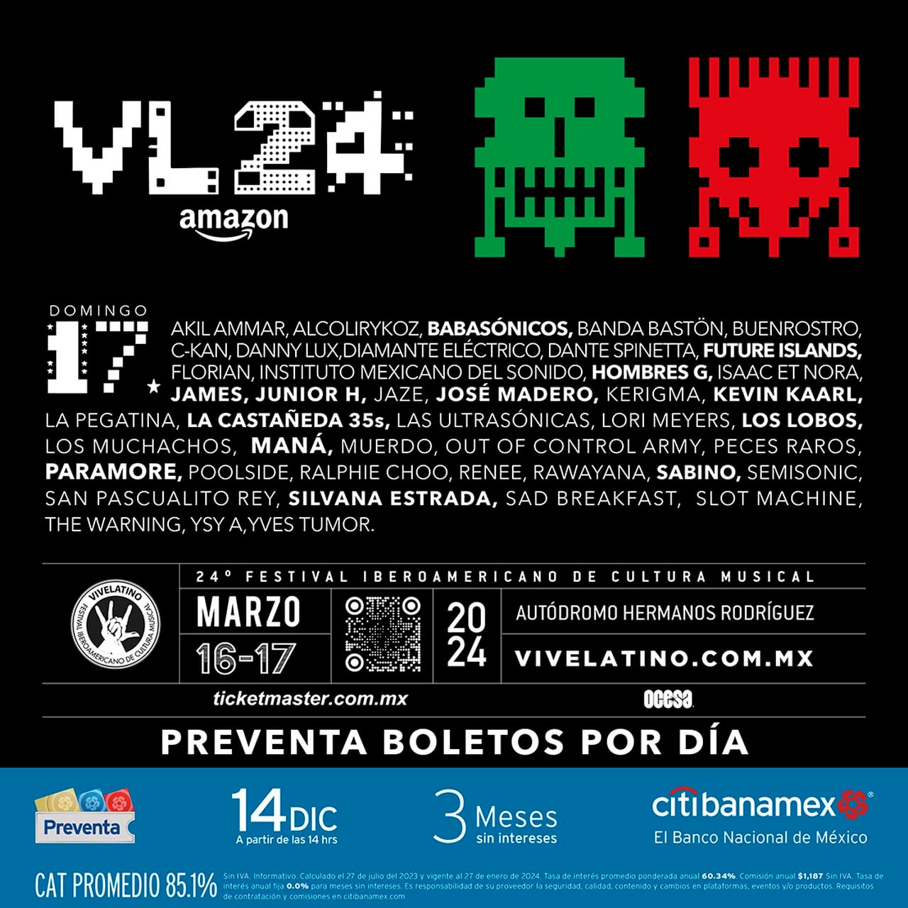 Vive Latino 2024 Artistas y horario para el 16 y 17 de marzo