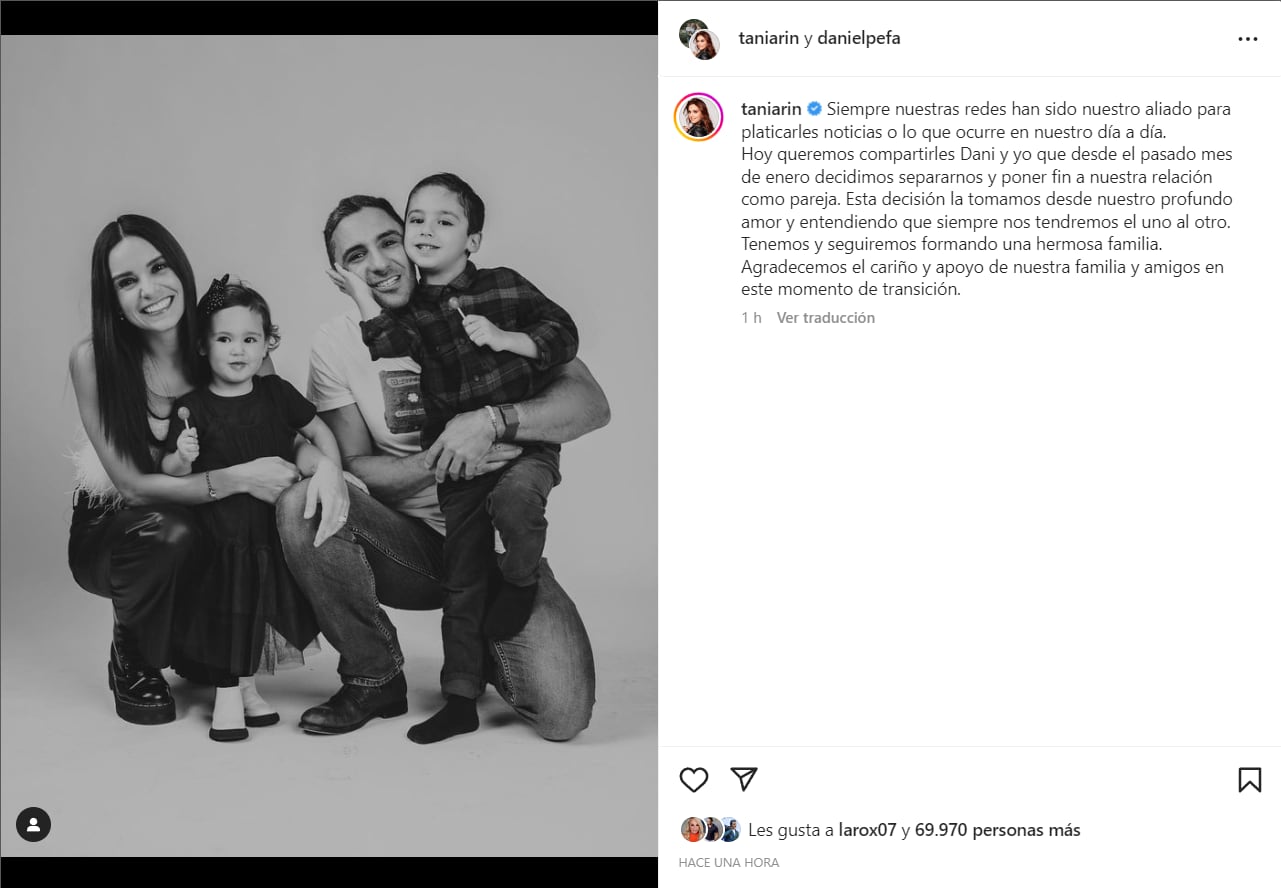 Tania Rincón anuncia su divorcio