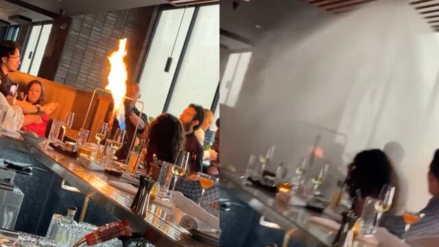 Restaurante se hace viral por flamear su carne y termina mal