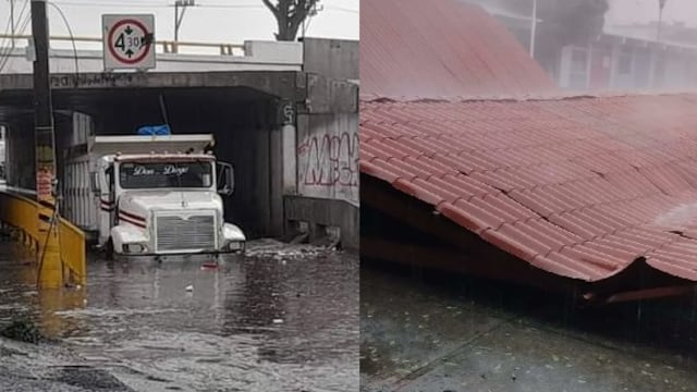 Fuertes lluvias en Tecámac dejan inundaciones y caída de techo en un jardín de niños