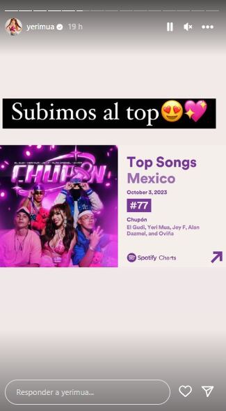 Yeri Mua entra a las listas de popularidad de Spotify con "Chupón".