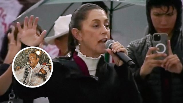 VIDEO: Claudia Sheinbaum ofrece discurso en medio de la lluvia