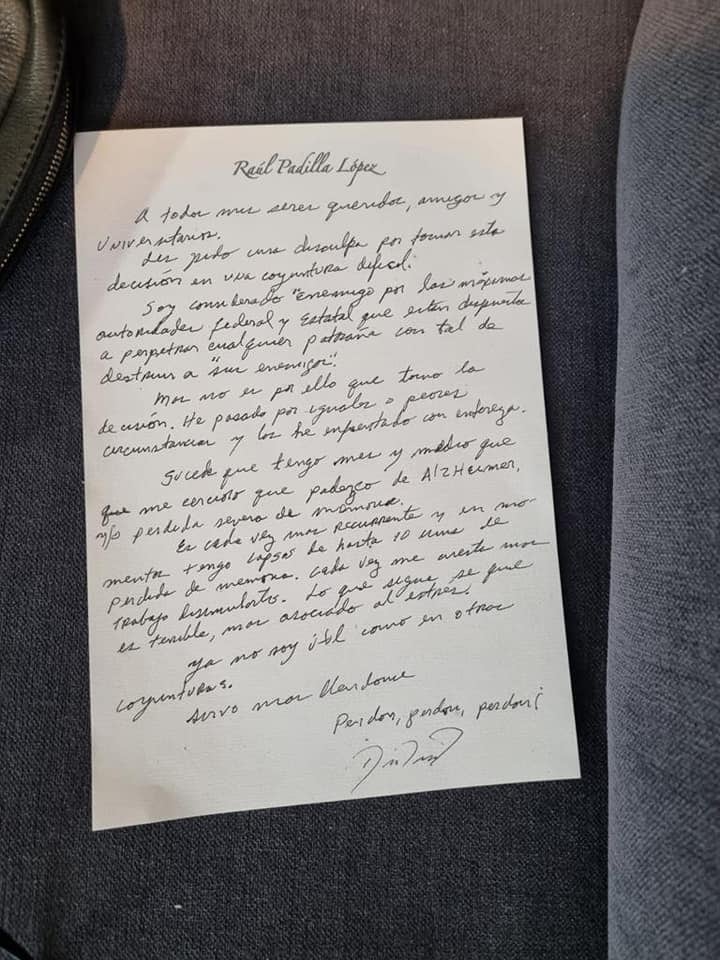 Supuesta carta póstuma de Raúl Padilla