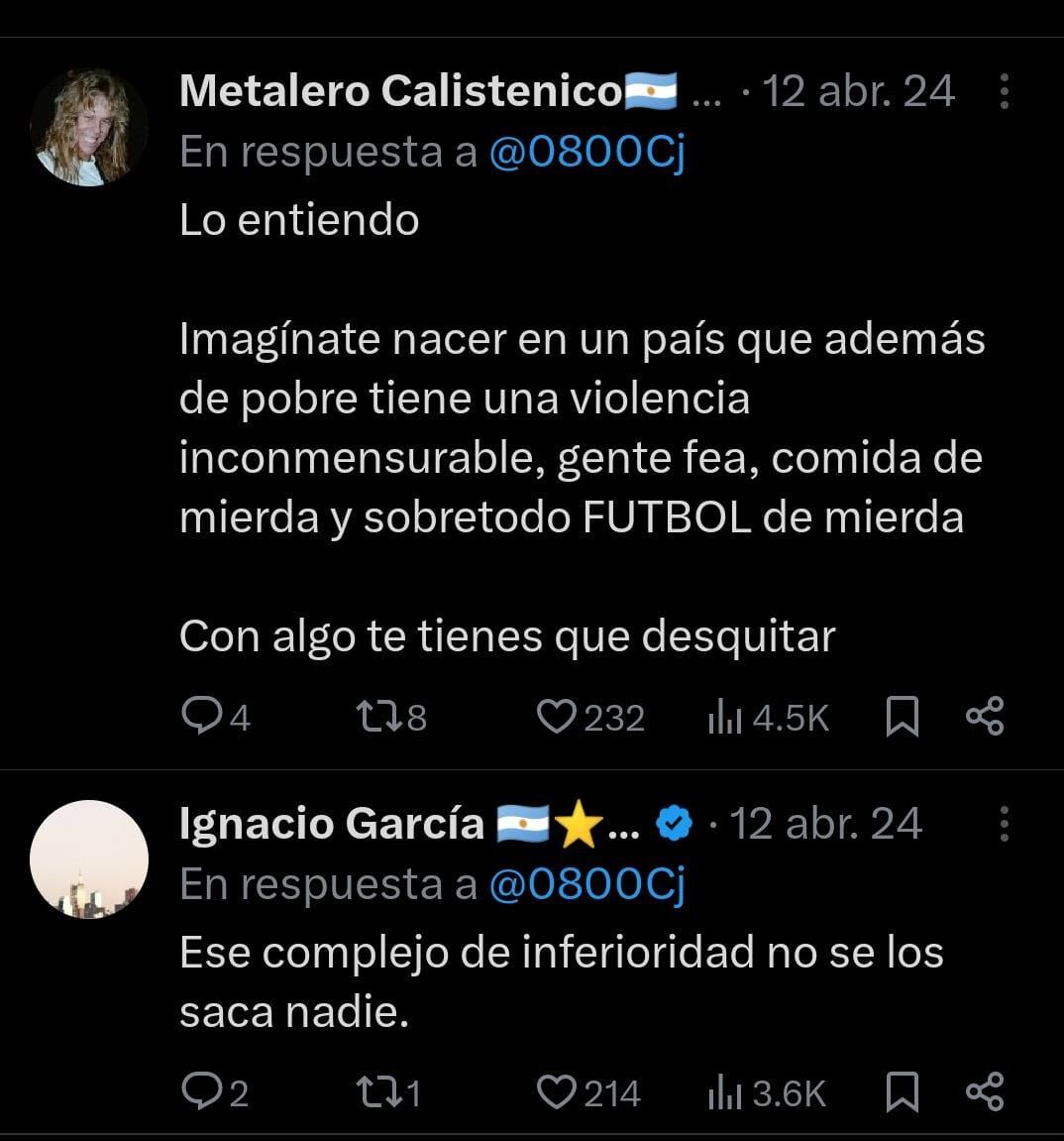 Mensajes desde Argentina contra México.