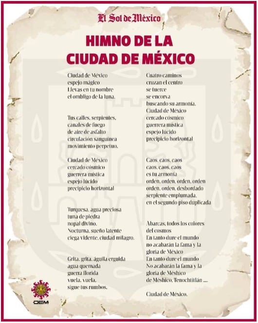 Himno de la Ciudad de México.