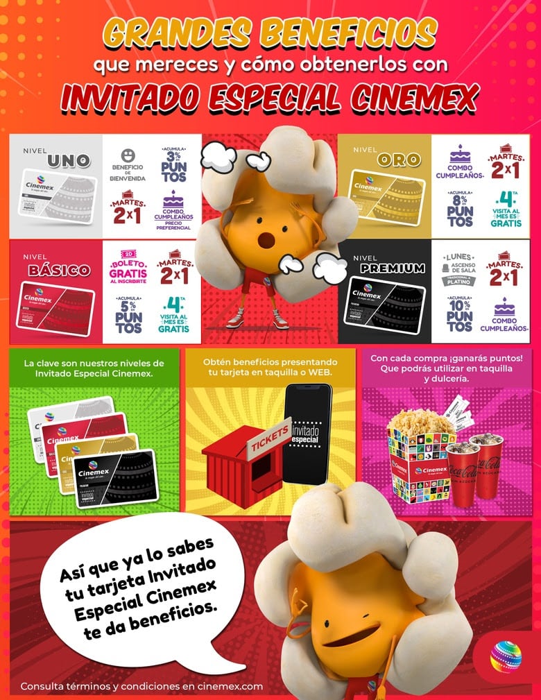 Invitado especial Cinemex: Beneficios, promociones por niveles, precio y cómo obtenerla