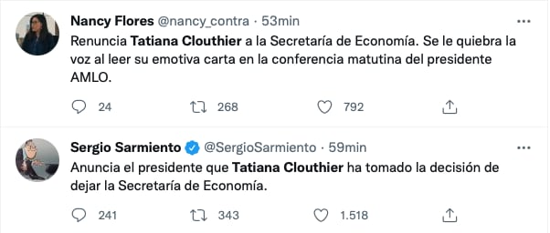 Tatiana Clouthier es tendencia en Twitter tras su renuncia