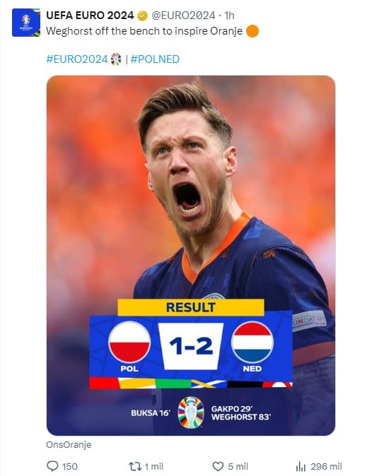 Países Bajos venció a Polonia