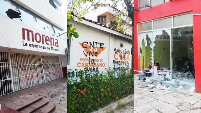 Maestros  vandalizaron oficinas de partidos políticos en Chiapas