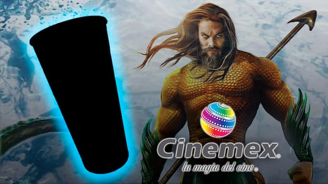 Vaso coleccionable de Aquaman en Cinemex
