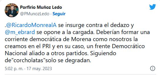 Porfirio Muñoz Ledo sobre la precandidatura de Morena