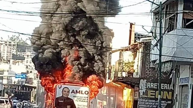 Incendian camión en Acapulco