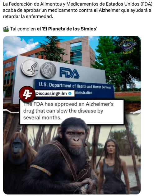 Medicamento contra el Alzheimer provoca memes sobre El Planeta de los Simios