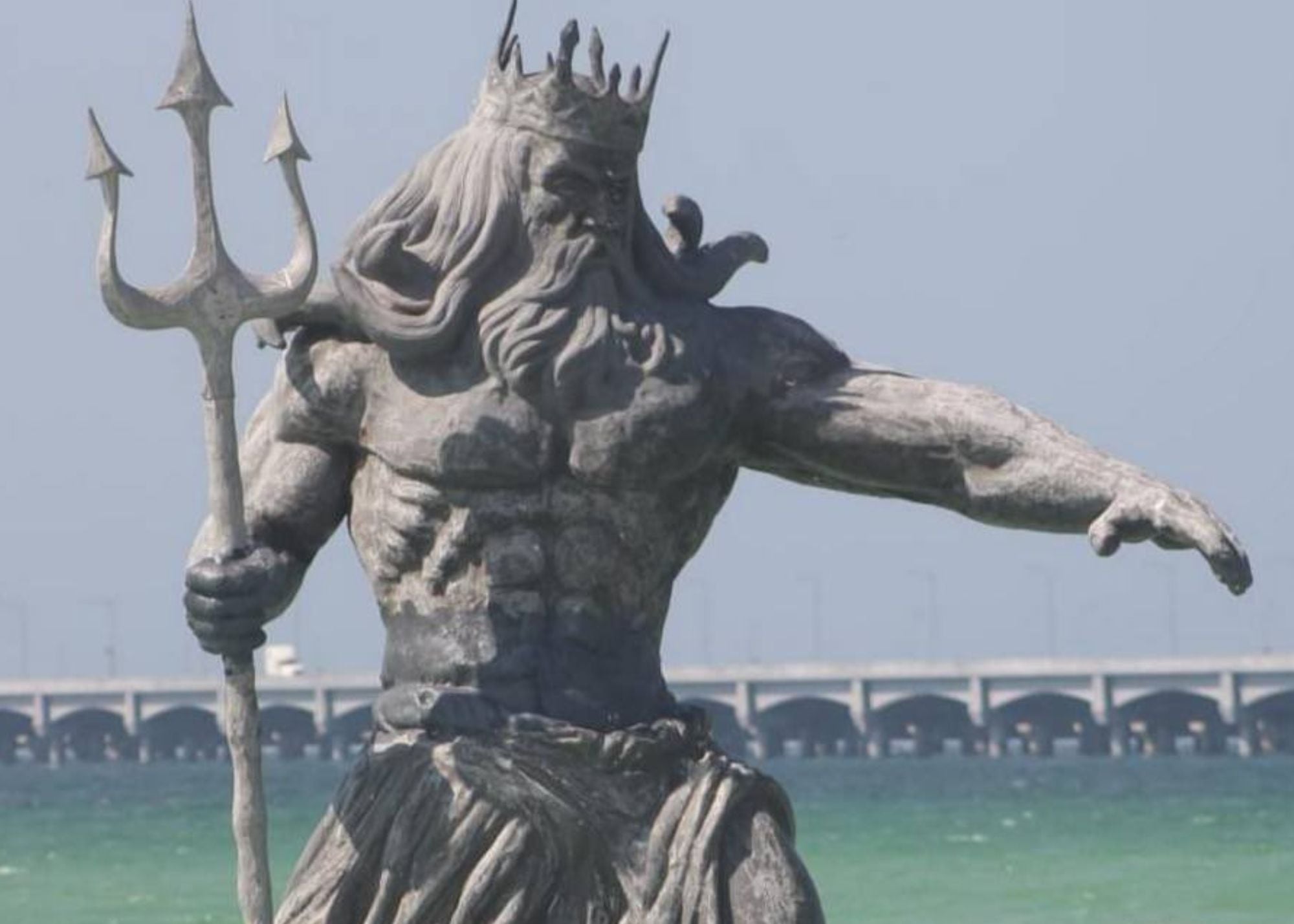 Estatua de Poseidón en Progreso, Yucatán