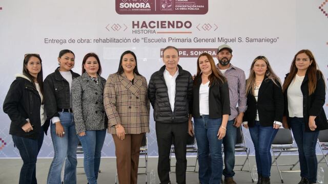 Alfonso Durazo entrega rehabilitación de escuela primaria General Miguel S. Samaniego