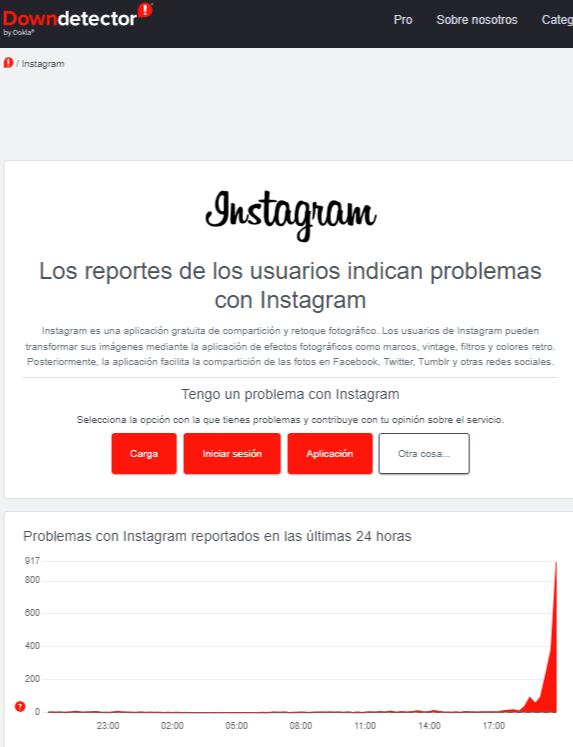 Instagram y Facebook se caen hoy 14 de mayo