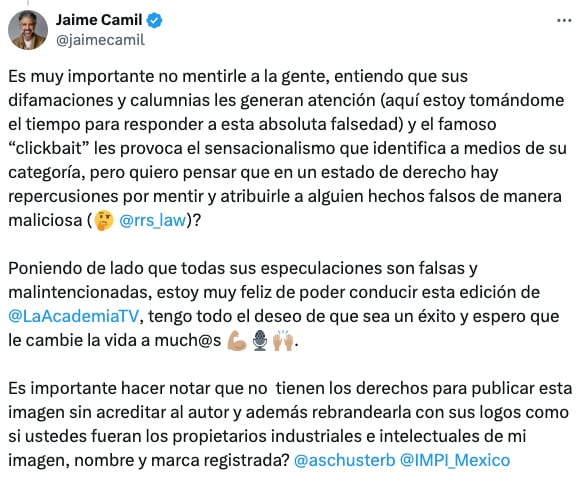 Jaime Camil explota con quien inicio el rumor de ser el mejor pagado de La Academia 2024