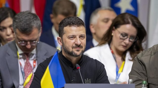 Volodímir Zelenski en Cumbre para la paz de Ucrania en Suiza