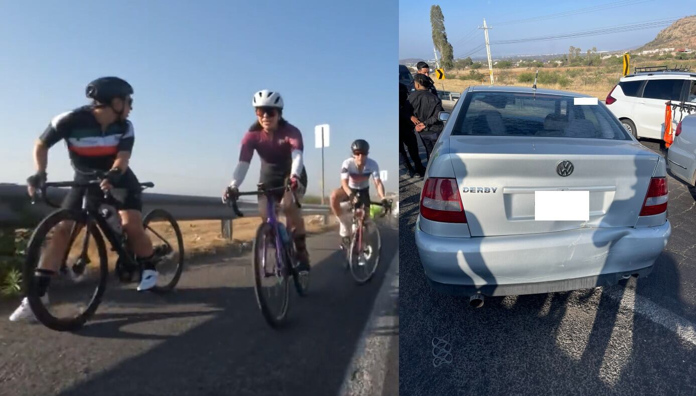 Ciclistas son embestidos por conductor borracho en carretera a Bernal