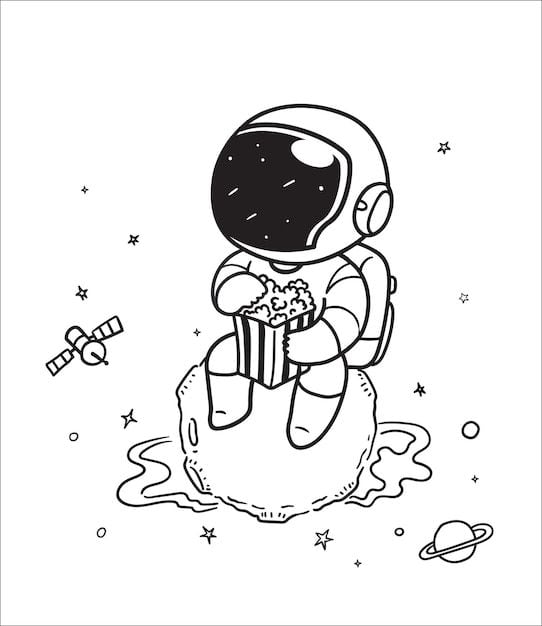 Dibujos de astronautas para colorear: 10 plantillas que puedes imprimir