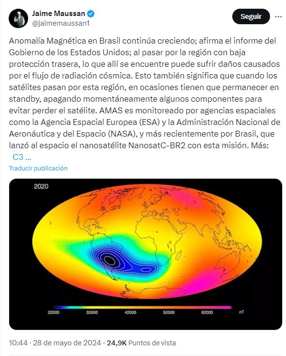 Jaime Maussan está en alerta por la anomalía magnética que afecta a la Tierra