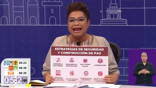 Clara Brugada en el tercer debate chilango