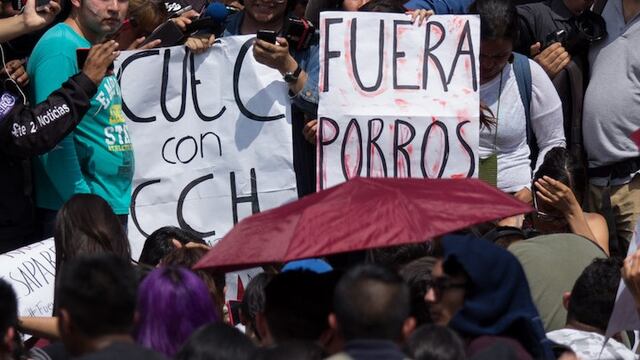Protesta por porros en la UNAM. Solidaridad de IPN.