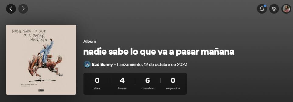 Nuevo disco de Bad Bunny estará disponible en Spotify este 12 de octubre