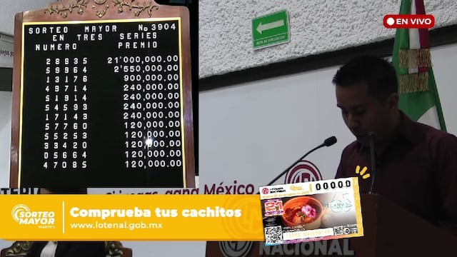 Resultados Sorteo Mayor 3904 de Lotería Nacional en vivo: ganadores de hoy 10 de octubre