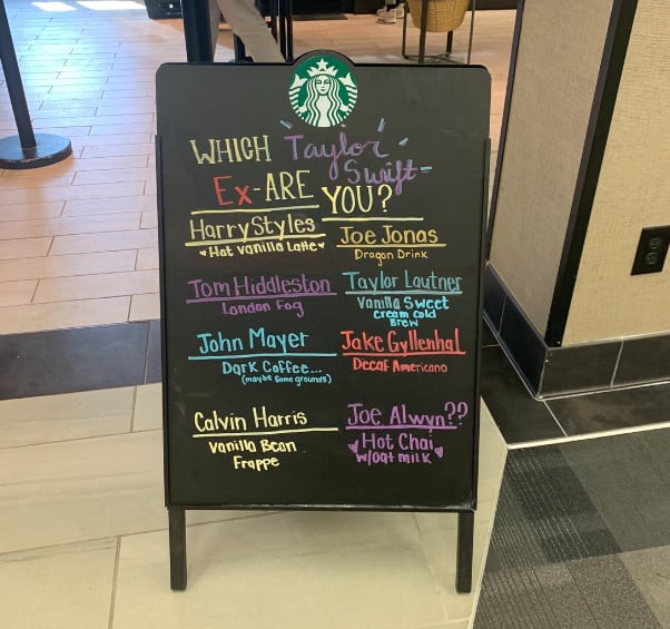 Promoción de Starbucks sobre Taylor Swift