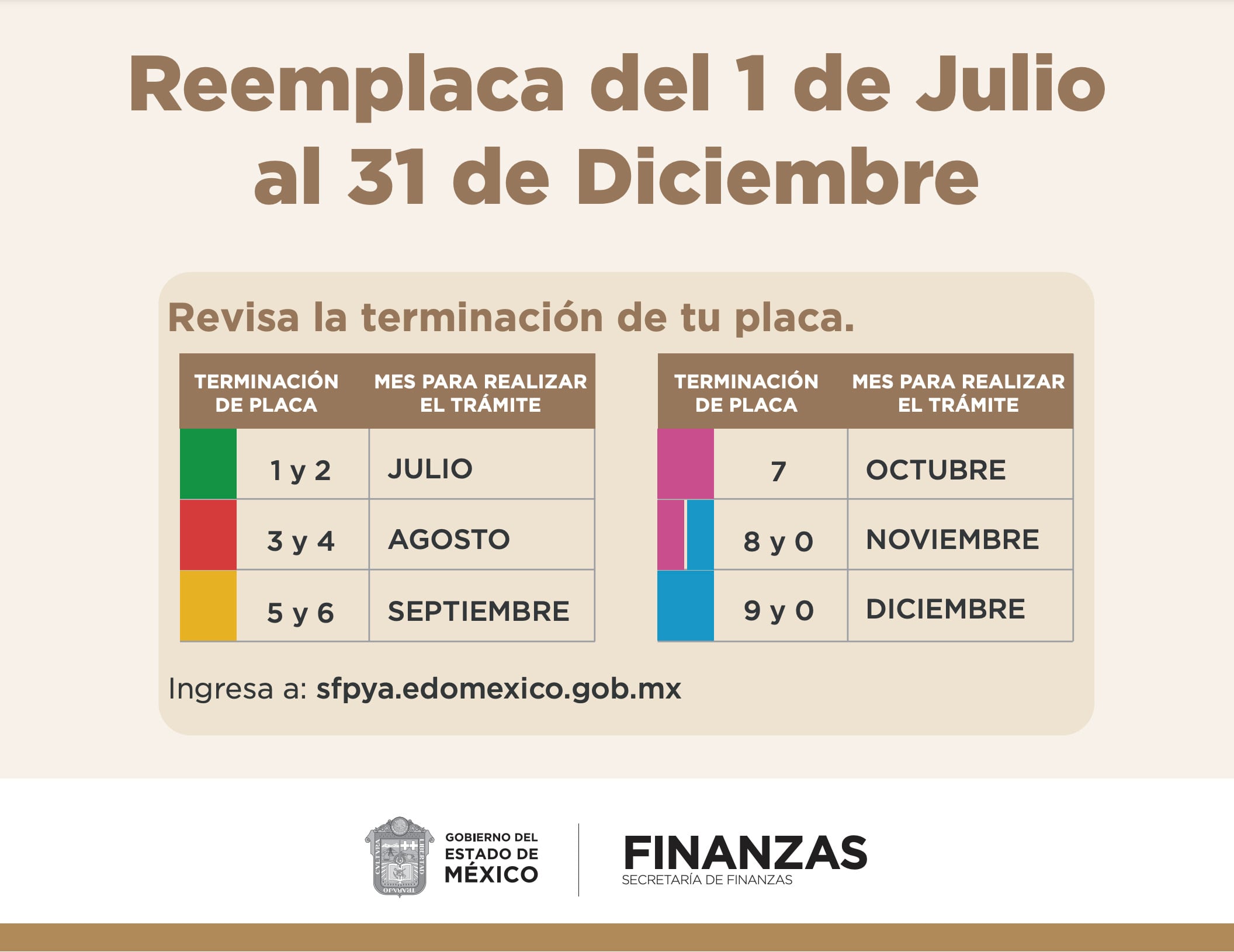 Calendario de reemplacamiento en el Estado de México 2024