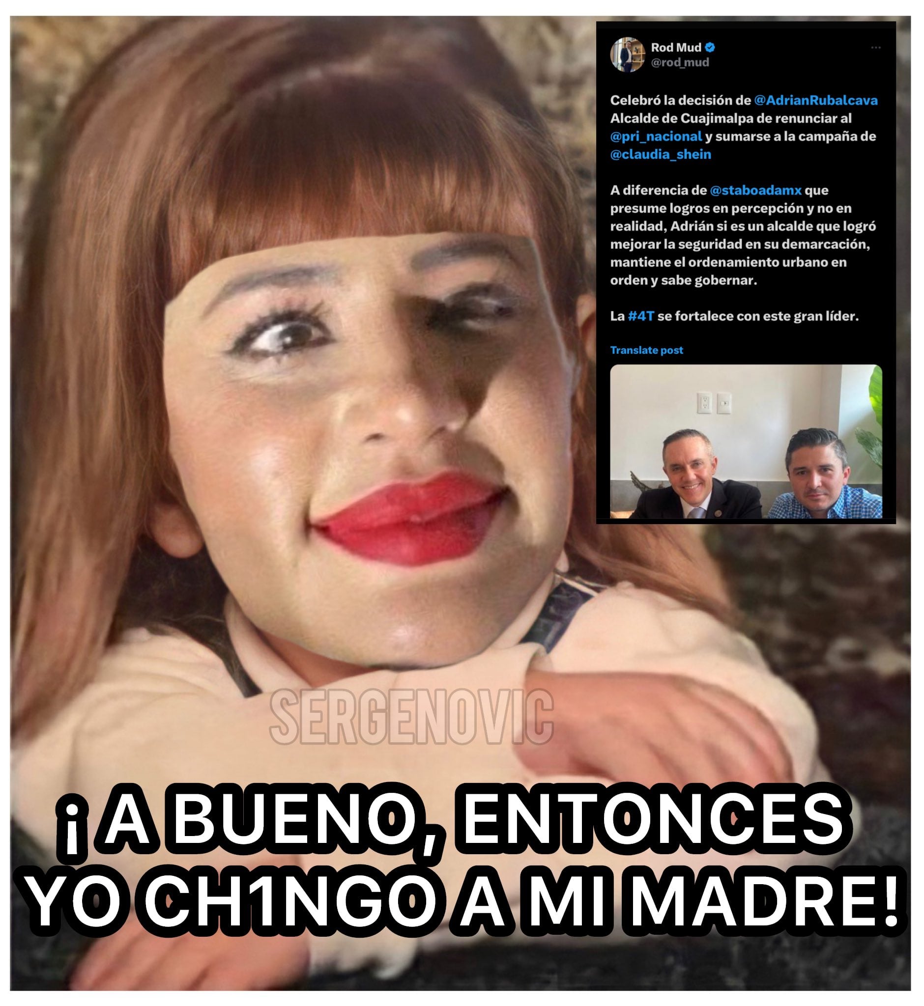 Memes de Sandra Cuevas por traición de Adrián Rubalcava con Claudia Sheinbaum
