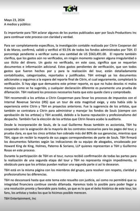 Guillermo Rosas sostiene su inocencia y contradice que haya “irregularidades significativas” en gira de RBD