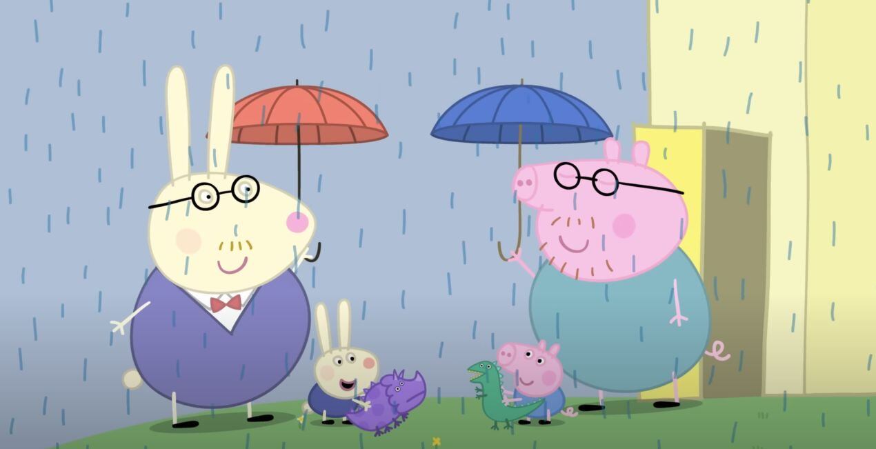 Capítulo de Peppa Pig en la lluvia