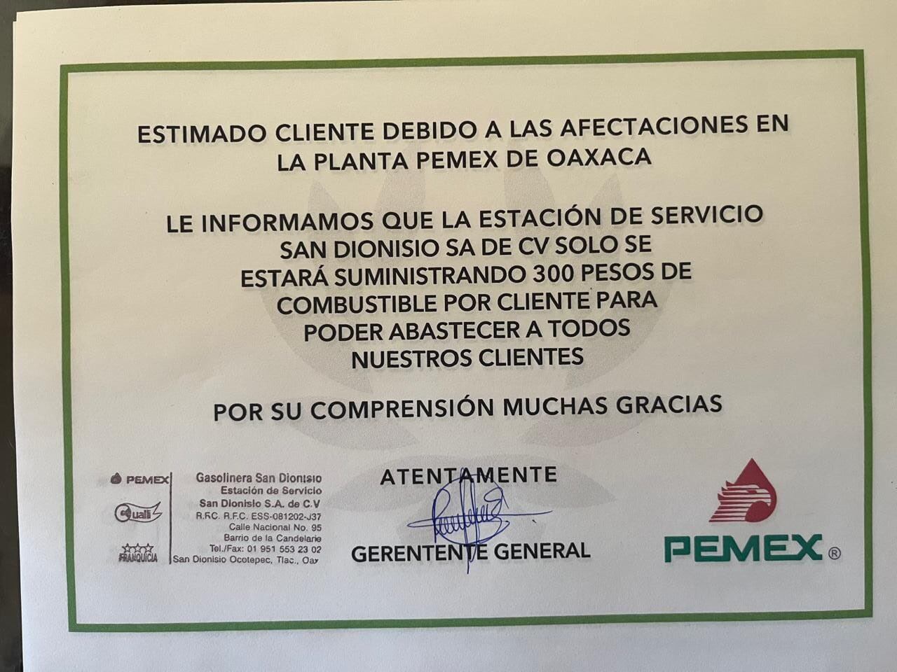 Desabasto de gasolina en Oaxaca, provocado por maestros del SNTE