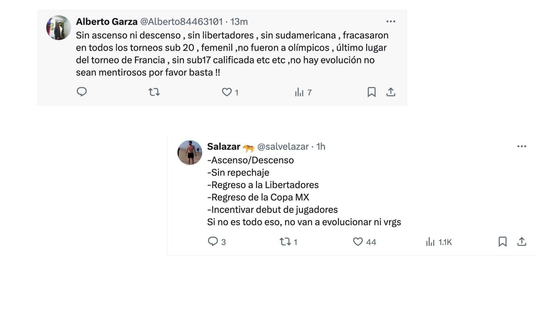 Comentarios de los fans mexicanos sobre los cambios en la Liga MX.