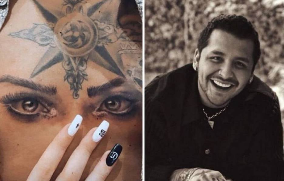 Christian Nodal se cubrió tatuaje de ojos de Belinda en el pecho