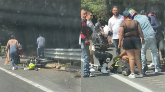 Accidente de motociclista en carretera México Cuernavaca