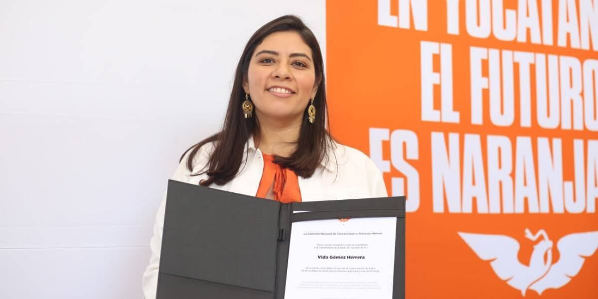 Vida Gómez Herrera, candidata de Movimiento Ciudadano al gobierno de Yucatán