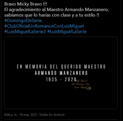 Post sobre 'Homenaje a Armando Manzanero'.