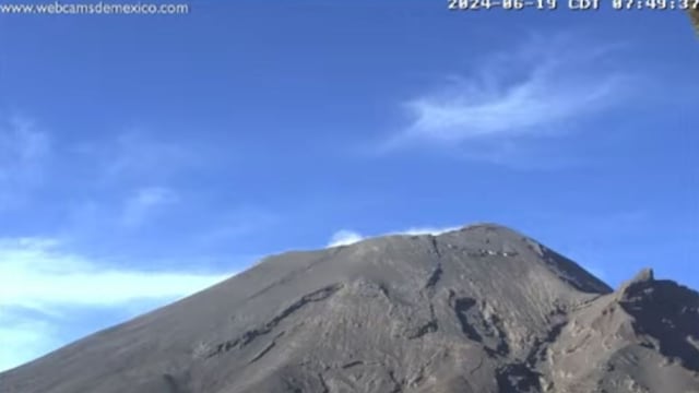 Volcán Popocatépetl hoy 19 de junio