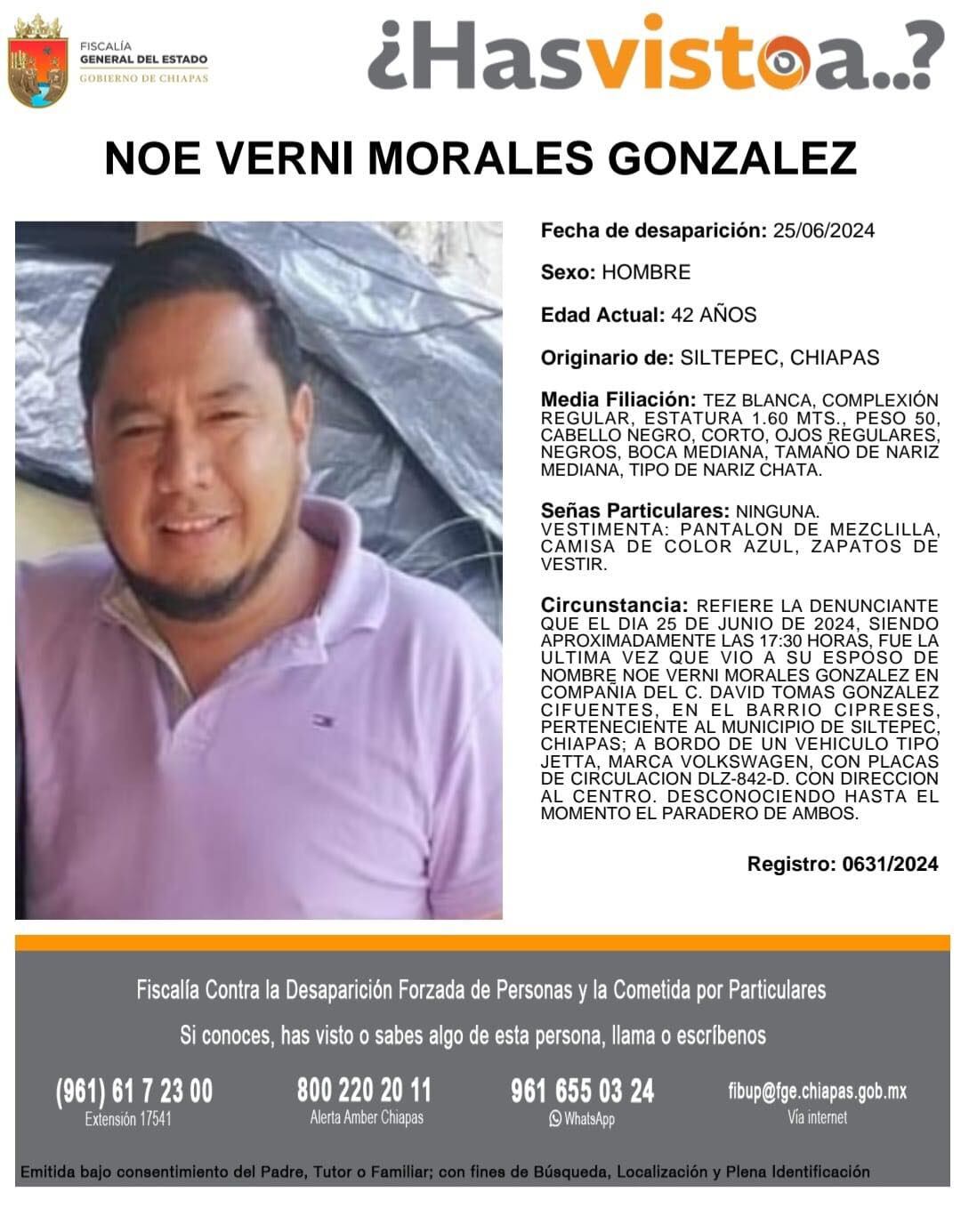 Noé Verny Morales, desaparecido en Siltepec, Chiapas