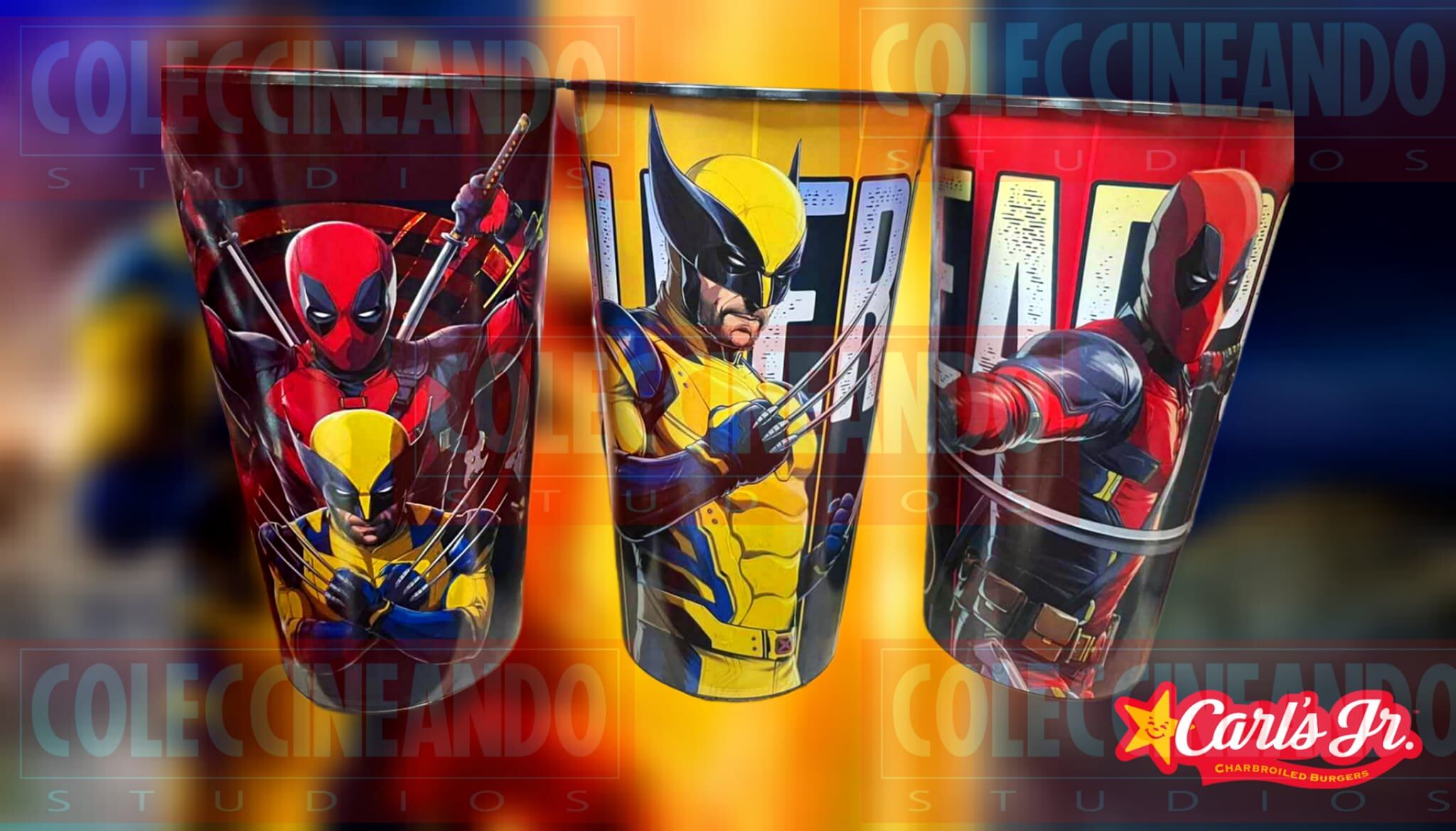 Vasos de Deadpool & Wolverine en Carl’s Jr.