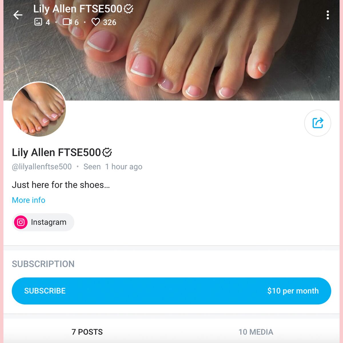 Lily Allen abre OnlyFans para vender fotos de sus pies