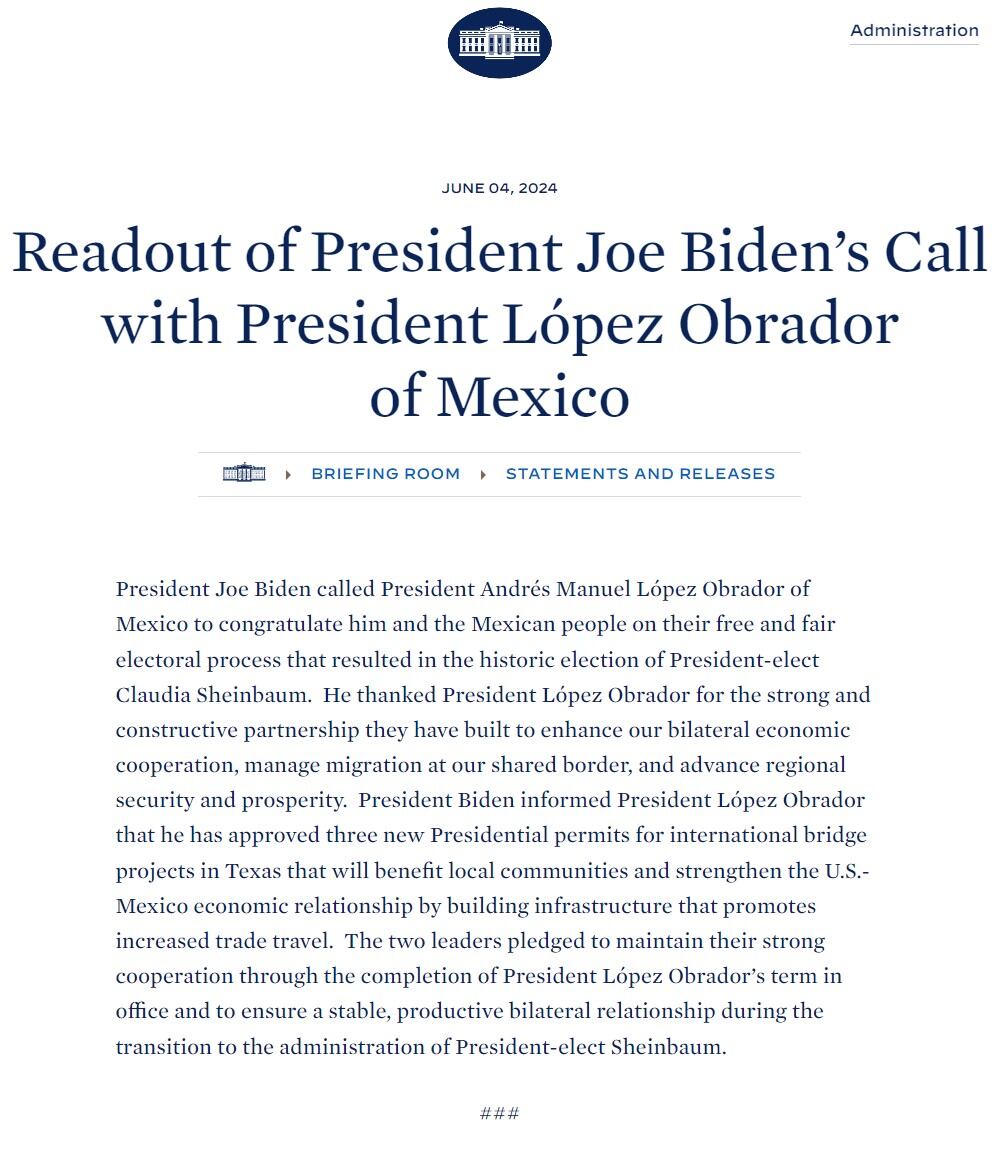 Joe Biden y AMLO tuvieron llamada telefónica