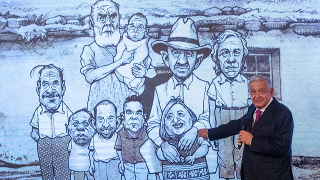 Andrés Manuel López Obrador afirmo que será Xóchilt Gálvez la candidata de la alianza opositora Va x México ya que ha si lo decidió Claudio X González Guajardo. En la imagen muestra una caricatura de Hernández
